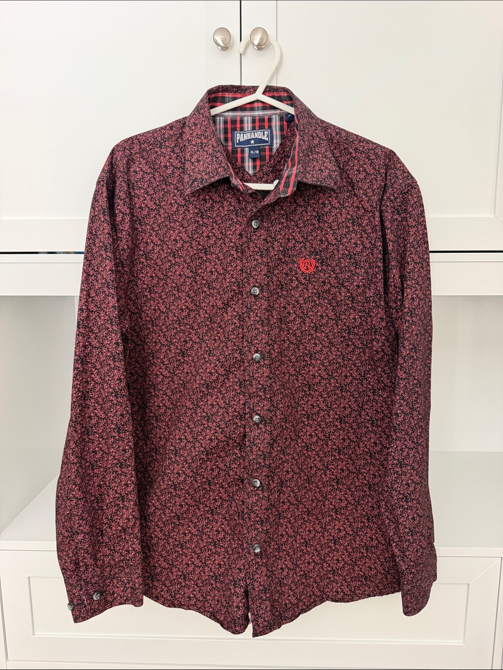 Panhandle Slim Red Micro-Print Button-Down Shirt